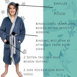 Coupon 🌟 HOMELEVEL Sherpa Omkeerbare Kinderbadjas Voor Jongens En Meisjes Blauw Maat 134/140 😀 -Bergstein Shop 550x573 6