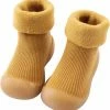 Goedkoopste 🔔 Baby-slofje.nl Fleece Anti-slip Schoentjes - Sok Sloffen - Eerste Loopschoentjes Van Baby-Slofje - Effen Geel - Maat 18/19 ✨