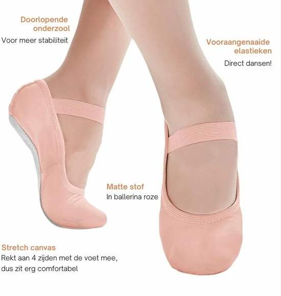 Beste Verkoop π Dancer Dancewear Balletschoenen Eleve Meisjes - Elastisch Canvas - Maat 26 π 2 Beste Verkoop π Dancer Dancewear Balletschoenen Eleve Meisjes - Elastisch Canvas - Maat 26 π - Afbeelding 2