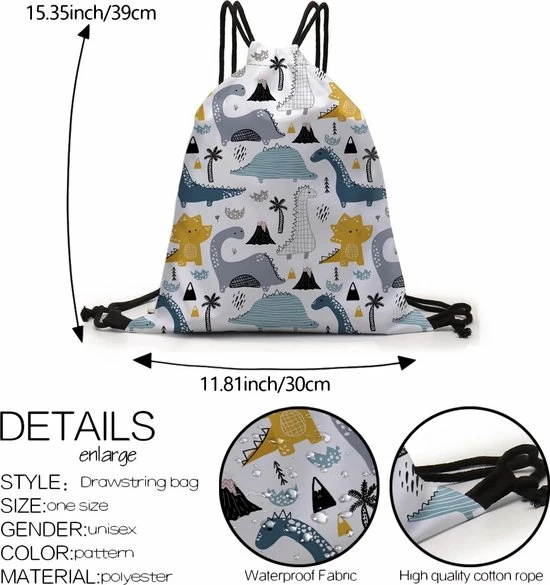 Korting βοΈ Isa's Friends Zwemtas - Gymtas "Dino's" - Luxe Rugtas Met Trekkoorden - School Tas - Jongens Rugzak - GRATIS Verzending π₯° 4 Korting βοΈ Isa's Friends Zwemtas - Gymtas "Dino's" - Luxe Rugtas Met Trekkoorden - School Tas - Jongens Rugzak - GRATIS Verzending π₯° - Afbeelding 4