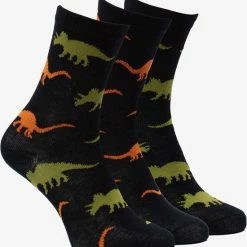 Kopen 🤩 Scapino 3 Paar Kindersokken Met Dino Print - Zwart - Maat 27/30 ✔️