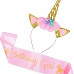 Promo 🥰 Q -Garant Eenhoorn Diadeem - Unicorn - Kroon Voor Kinderen - Glitters - Goud Haarband 💯