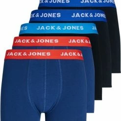Goedkoopste 😉 JACK & JONES JUNIOR JACK&JONES JUNIOR JACLEE TRUNKS 5 PACK NOOS JNR Heren Onderbroek - Maat 176 🥰