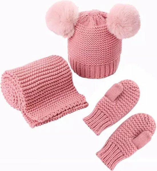 Aanbiedingen π€© Merkloos Gebreide Set Muts Twee Pompoms Sjaal Wanten Roze Peuter 2-4 Jaar π 1 Aanbiedingen π€© Merkloos Gebreide Set Muts Twee Pompoms Sjaal Wanten Roze Peuter 2-4 Jaar π