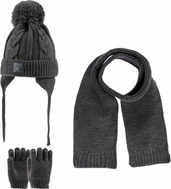 Flash-uitverkoop π Kitti 3-Delig Winter Set | Muts Met Fleecevoering - Sjaal - Handschoenen | 1-4 Jaar Jongens | K22160-10-03 | Dark Grey βοΈ 1 Flash-uitverkoop π Kitti 3-Delig Winter Set | Muts Met Fleecevoering - Sjaal - Handschoenen | 1-4 Jaar Jongens | K22160-10-03 | Dark Grey βοΈ