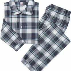 Goedkoop ๐ La V La-V Flanel Pyjama Set Voor Jongen Met Geruit Patroon- Grijs - 170-176 ๐