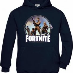Goedkoop 😍 Fruit Of The Loom FORTNITE HOODIE UNISEX MET FOTOPRINT ZWART 152 🛒