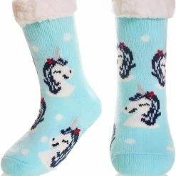 Begroting 🤩 JAXY - Huissokken Kinderen - Verwarmde Sokken - Anti Slip Sokken - Huissokken - Bedsokken - Warme Sokken - Kerstcadeau Voor Kinderen - Thermosokken - Dikke Sokken - Fluffy Sokken - Kerstsokken - Maat 28-31 - Unicorns Blauw ✔️