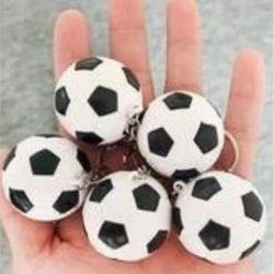 Goedkoopste 🤩 Merkloos 5x Sleutelhanger - Grote Voetbal 4cm - Antistress - Set Van 5 Stuks - Zwart - Gratis Verzonden 🌟