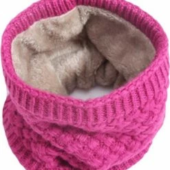 Groothandel 😉 Gebreide Colsjaal Roze | Teddy Voering | Fashion Favorite ⌛