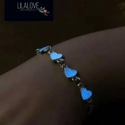 Kopen 🧨 Armband Meisje- Hartjes- Glow In The Dark- Zilver Blauw- Kadootje- Kind- LiLaLove 🛒 -Bergstein Shop 550x655 3