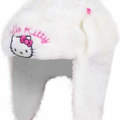 Coupon 🧨 Sanrio Hello Kitty Wintermuts - Oorflappen - Flapmuts - Pluche Bontmuts - Wit - Maat 52 👍