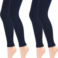 Flash-uitverkoop 🧨 Merkloos 2 Stuks Kinder Thermolegging - Marine - Maat 110-116 ✔️