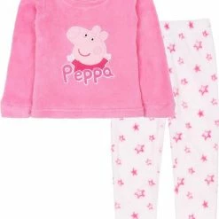Goedkoop ✔️ Peppa Pig - Fleece Meisjespyjama, Roze En Wit OEKO-TEX / 116-128 👍 -Bergstein Shop 550x705