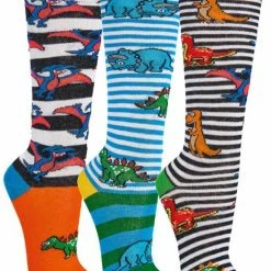Goedkoop 👏 SOCKS4FUN Set Van 3 Paar DINO Kniekousen - Dinosaurus Knie Sokken - Maat 23/26 ⭐