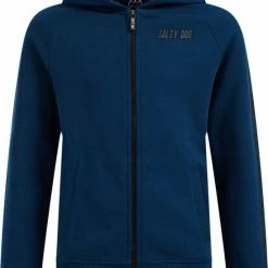 Promo ๐งจ WE Fashion Jongens Sweatvest Met Capuchon En Tapedetails - Donkerblauw - Maat 170/176 โจ