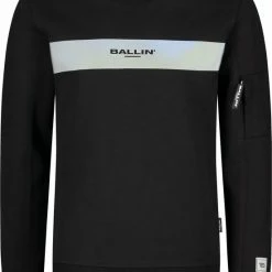 Begroting 🔥 Ballin Amsterdam - Jongens Regular Fit Sweater - Zwart - Maat 164 🔥