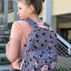 Beste deal 🎉 Milky Kiss Love Land - Rugzak - Schooltas Meisje - Grijs - Hartjes ✔️ -Bergstein Shop 550x733 23