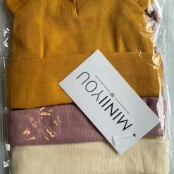 Goedkoopste 🔥 MINIIYOU 3 Pack Babymutsjes Newborn BEERVORM Geel Crème Oudroze - Beren Oortjes 😉 -Bergstein Shop 550x733 80