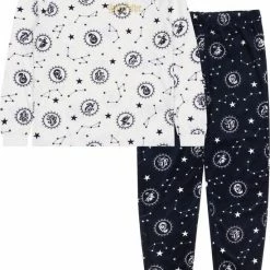 Groothandel ๐ฅฐ Harry Potter Zweinstein Afdelingen - Velours Pyjama Met Lange Mouwen Voor Meisjes, Wit / Marineblauw / 158-164 โญ