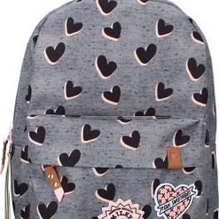 Beste deal 🎉 Milky Kiss Love Land - Rugzak - Schooltas Meisje - Grijs - Hartjes ✔️ -Bergstein Shop 550x767
