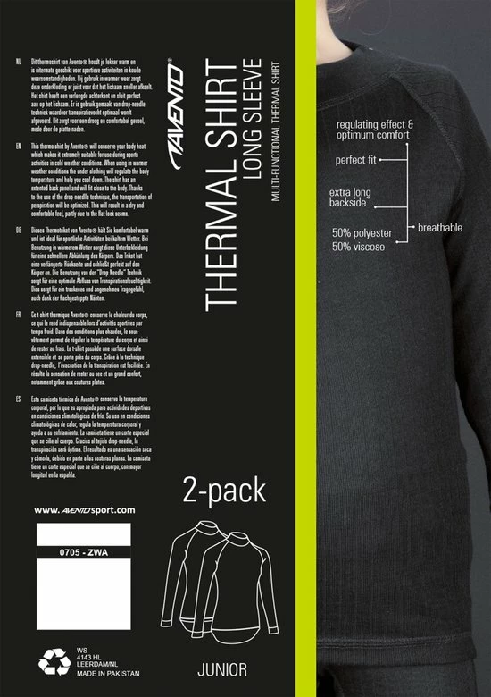 Aanbiedingen ๐ Avento Thermoshirt Kinderen - 2-Pack - Zwart - Maat 152 ๐ 4 Aanbiedingen ๐ Avento Thermoshirt Kinderen - 2-Pack - Zwart - Maat 152 ๐ - Afbeelding 4