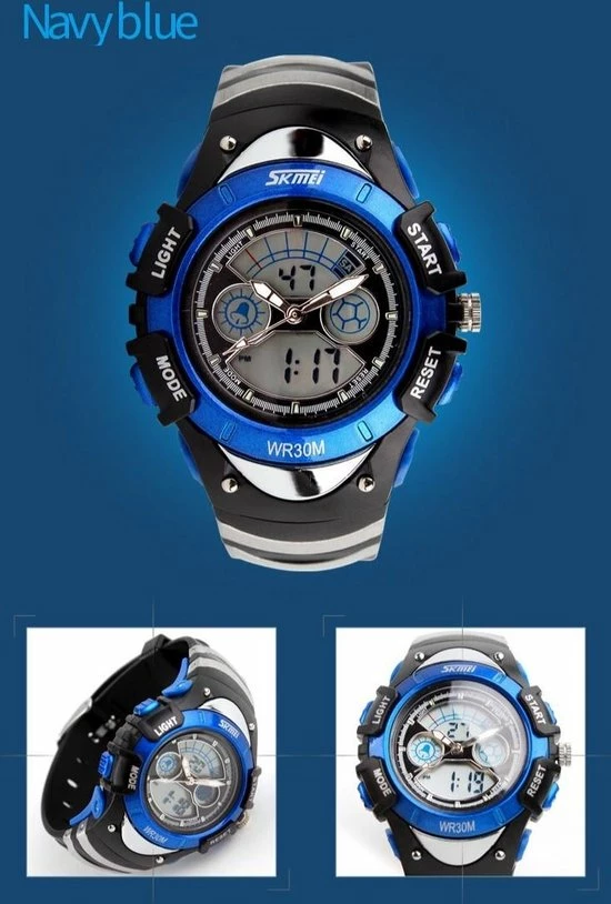 Kopen π SKMEI Kinderhorloge Chronograaf – Dual Time – Waterproof – Blauw π 2 Kopen π SKMEI Kinderhorloge Chronograaf – Dual Time – Waterproof – Blauw π - Afbeelding 2
