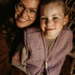 Promo 😀 Alwero Unisex Gilet "Alpen Junior 100% Wol" Lila - Maat 104/110 👏 -Bergstein Shop 550x824 1